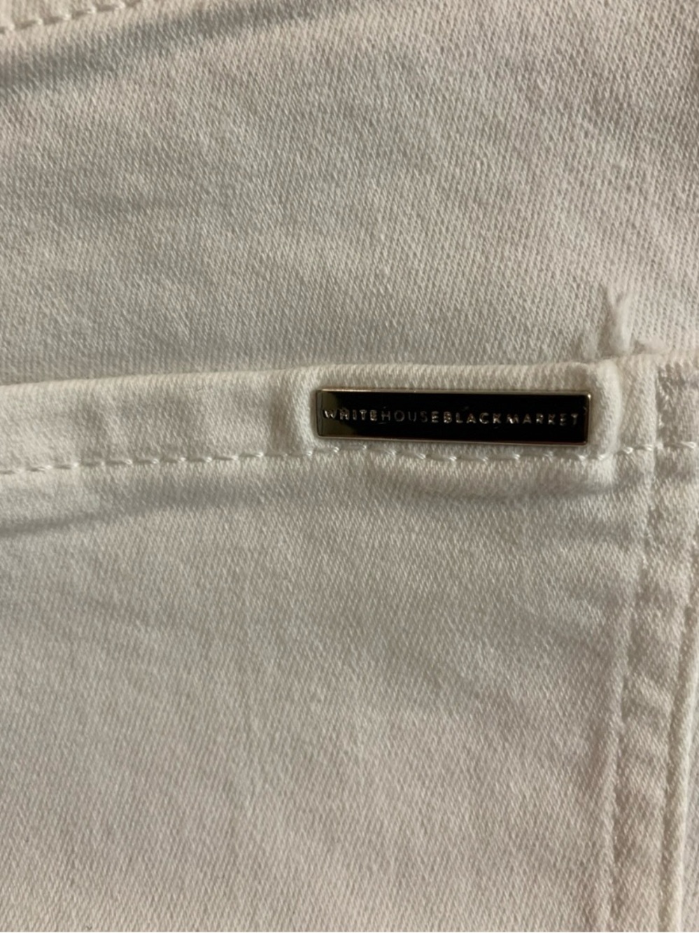 White House Black Market White High Rise Denim Shorts Women’s Size 12       V - Picture 6 of 8